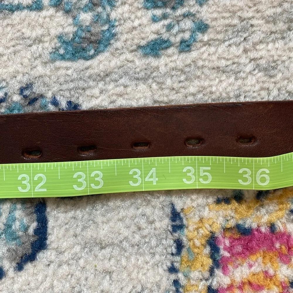 Vintage Embroidered Argentinian Cowhide Leather Hand Stitched Belt